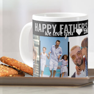 Happy Vathers Day 5 Foto Headline Typografie Jumbo-Tasse