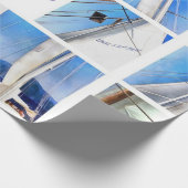 Happy Vathers Day Artistic White Sails Collage Geschenkpapier (Ecke)