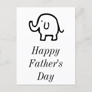 Happy Vathers Day Baby Elephant Niedlich einfach C Feiertagspostkarte
