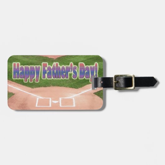 Happy Vathers Day Baseball Gepäckanhänger (Vorderseite horizontal)