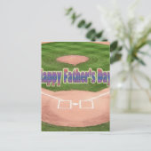 Happy Vathers Day Baseball Postkarte (Stehend Vorderseite)