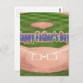 Happy Vathers Day Baseball Postkarte (Vorne/Hinten)