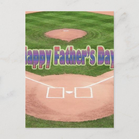 Happy Vathers Day Baseball Postkarte (Vorderseite)