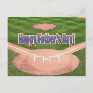 Happy Vathers Day Baseball Postkarte