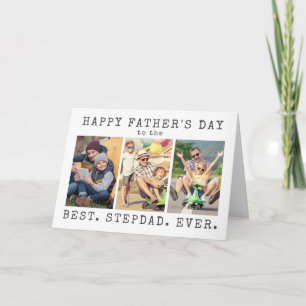 Happy Vathers Day BEST STEPDAD JE 3 Fotos Karte