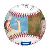 Happy Vathers Day BEST VATER JE 2 Foto Baseball (Rückseite)