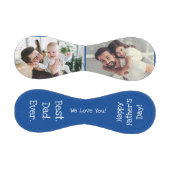 Happy Vathers Day Bester Vater je 2 Foto Blau Baseball (Paneele)