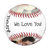 Happy Vathers Day Bester Vater je 2 Foto Weiß  Baseball (Rückseite)