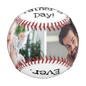 Happy Vathers Day Bester Vater je 2 Foto Weiß  Baseball (Vorderseite)