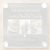 Happy Vathers Day Bester Vater je 3 FotoCollage Glasuntersetzer (Rückseite)