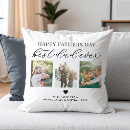 Happy Vathers Day Bester Vater je 3 FotoCollage Kissen