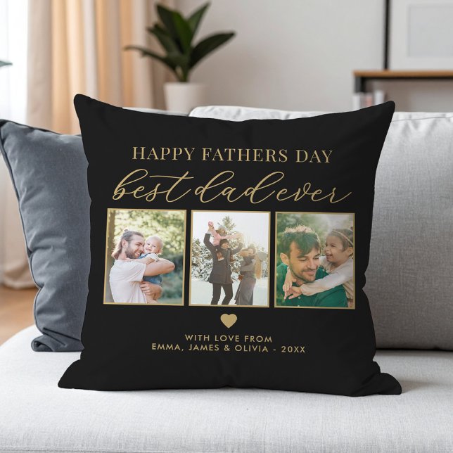 Happy Vathers Day Bester Vater je 3 FotoCollage Kissen (Von Creator hochgeladen)