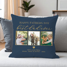 Happy Vathers Day Bester Vater je 3 FotoCollage Kissen