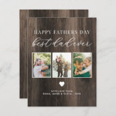 Happy Vathers Day Bester Vater je 3 FotoCollage Mitteilungskarte (Vorne/Hinten)