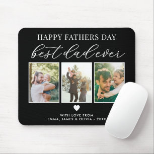 Happy Vathers Day Bester Vater je 3 FotoCollage Mousepad