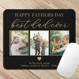 Happy Vathers Day Bester Vater je 3 FotoCollage Mousepad