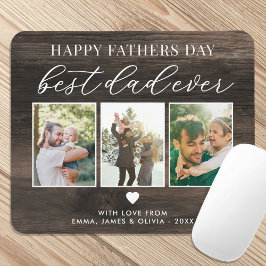 Happy Vathers Day Bester Vater je 3 FotoCollage Mousepad