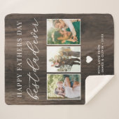 Happy Vathers Day Bester Vater je 3 FotoCollage Sherpadecke (Vorderseite (Horizontal))