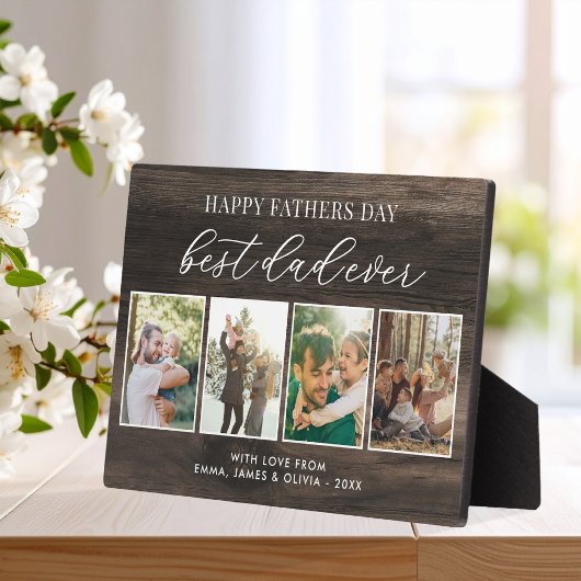 Happy Vathers Day Bester Vater je 4 FotoCollage Fotoplatte