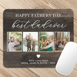 Happy Vathers Day Bester Vater je 4 FotoCollage Mousepad