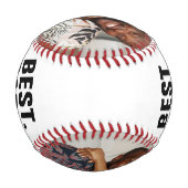 Happy Vathers Day Bester Vater je Personalisiert Baseball (Rückseite)