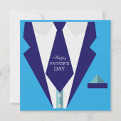 Happy Vathers Day Blue Anzug Krawatte Brunch Einladung (Vorderseite)