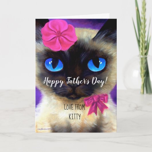 Happy Vathers Day Cat Vater Gemälde Whimsical Funn Karte (Vorderseite)