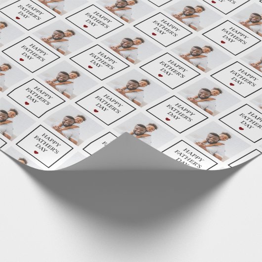 Happy Vathers Day Custom Foto Muster Geschenkpapier (Ecke)