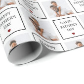 Happy Vathers Day Custom Foto Muster Geschenkpapier (Rolleneckpunkt)