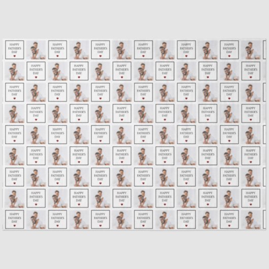 Happy Vathers Day Custom Foto Muster Seidenpapier (Vorderseite)