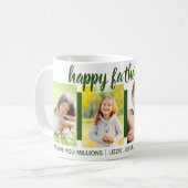 Happy Vathers Day Custom Gruß 4 Foto Grün Kaffeetasse (Vorderseite Links)