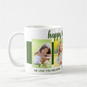 Happy Vathers Day Custom Gruß 4 Foto Grün Kaffeetasse (Links)