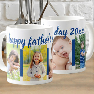 Happy Vathers Day Editable Jahr 4 Foto Blau Kaffeetasse