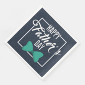 Happy Vathers Day Emblem Blue White Serviette (Ecke)