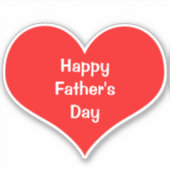 Happy Vathers Day farbenfrohe Herz Red White Custo Aufkleber (Vorderseite)