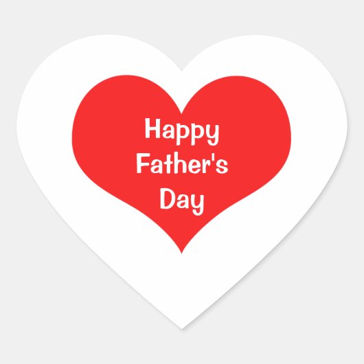 Happy Vathers Day farbenfrohe Herz Red White Custo Herz-Aufkleber (Vorderseite)