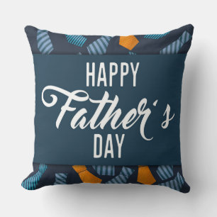 Happy Vathers Day farbenfrohe Krawatte Weiße Emble Kissen