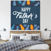 Happy Vathers Day farbenfrohe Krawatte Weiße Emble Leinwanddruck (Insitu (Schlafzimmer))