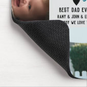 Happy Vathers Day Foto Collage Individuellen Namen Mousepad (Ecke)