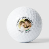 HAPPY VATHERS DAY Foto Personalisiert Golf Balls Golfball (Vorderseite)