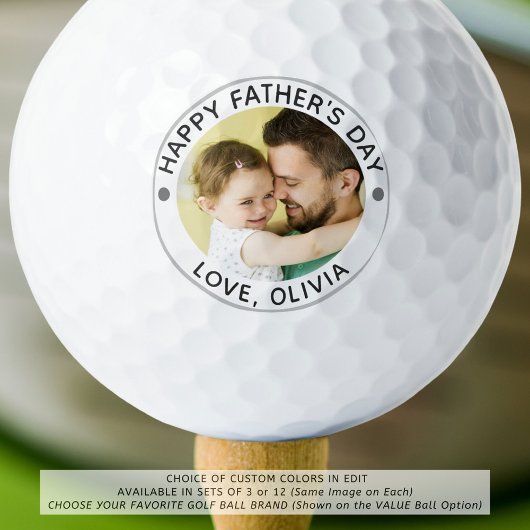 HAPPY VATHERS DAY Foto Personalisiert Golf Balls Golfball