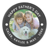 Happy Vathers Day Foto Your Color Hockey Puck (Vorderseite)
