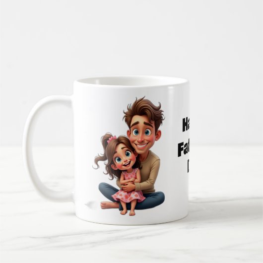 HAPPY VATHER'S DAY Geschenk für ihn Vater Husband Kaffeetasse (Links)