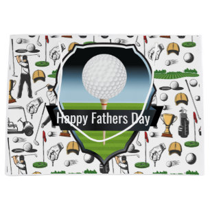 Happy Vathers Day Golfer Große Geschenktüte