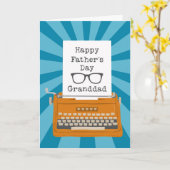 Happy Vathers Day Granddad mit Schreibmaschine Karte (Gelbe Blume)