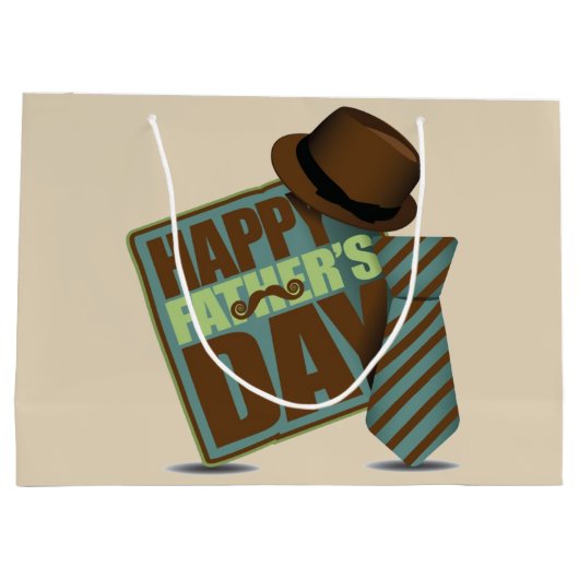 Happy Vathers Day Große Geschenktüte (Rückseite)