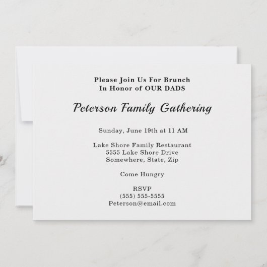 Happy Vathers Day Hat Grey Dot Krawatte Brunch Einladung (Rückseite)