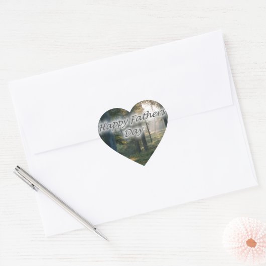 Happy Vathers Day Herz-Aufkleber (Umschlag)