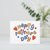 Happy Vathers Day Holiday Text Postkarte (Stehend Vorderseite)