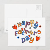 Happy Vathers Day Holiday Text Postkarte (Vorne/Hinten)